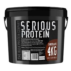 SERIOUS PROTEIN – Protein Powder – 4kg – Low Carb – Supports Lean Muscle Growth – Recovery Supplement - The Bulk Protein Company - 133 Servings (Chocolate)