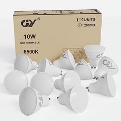 GY Led Lampen Gu10 Lamp Light Bulb Ledlamp Ledlampen Lampjes Niet-Dimbare 10W 1100 Lumen 6500K 12 Stuks