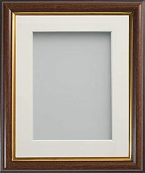 Frame Company Eldridge Mahogany Photo Frame with Ivory Mount, 9x7 for 6x4 inch, fitted with perspex