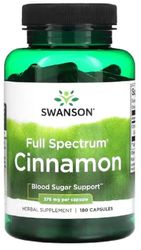 Swanson - Full Spectrum Cinnamon, 375mg | Blood Sugar and Metabolic Health - 180 Capsules