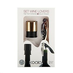 Koala Bottle Opener Brut Set sacacorhos and Vacuum Pump Gold, Black