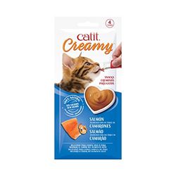 Catit Creamy Delizia per gatti, confezione da 4, salmone/gamberetti