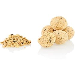 dobar - Lot de 100 boulettes de mésange dans des Filets - avec 2 Supports pour Les Suspendre - pour Toute l’année - 9 kg