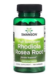 Swanson Raíz de Rhodiola Rosea 400mg - Suplemento Adaptógeno para Estrés y Energía - 100 Cápsulas de Alta Potencia