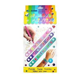 Pracht Creatives Hobby 6048-20041 Dipinti con Diamanti, 3 Pezzi, Kit per Creare Un Braccialetto Personalizzato con Pietre Scintillanti, per Bambini dai 5 Anni in su, Plastic, Multicolour, One Size