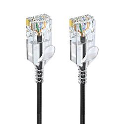 Elfcam - 12m Cat 8 Slim Ethernet Cable – High Speed 40Gbps LAN Network Cable, 2000MHz SFTP Shielded 32AWG, Ultra Thin Round Design, RJ45 Gold-Plated Connectors Round Black