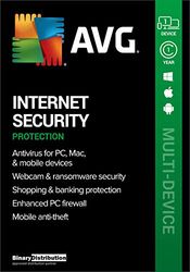 AVG Internet Security 2023, 1 Device 1 Year, AntiVirus+Firewall+Protection+Privacy, [PC/Mac/Android] [Licence]