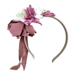 TULLE E MERAVIGLIE Cerchietto per capelli donna e bambina con fiori,fatto a mano, pezzo unico