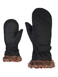 Ziener – Guanti da Sci da Ragazza, Donna, LED Mitten Girls Glove Junior, Black-Stru, 7.5