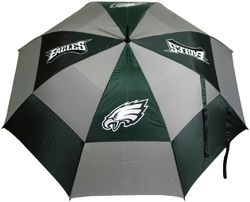 Team Golf NFL Philadelphia Eagles Parapluie de Golf de 157,5 cm avec Gaine de Protection, Design à Double auvent de Protection Contre Le Vent, Bouton d'ouverture Automatique