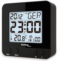 Technoline 235-Funkwecker Schwarz WT 235 - Rádio despertador com sensor tátil, preto, 8 x 2,5 x 8 cm