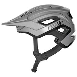 ABUS CliffHanger MTB-helm - fietshelm voor veeleisende trails - met grote ventilatieopeningen & TriVider bandjessysteem - voor mannen en vrouwen - zilver, maat L