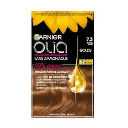 Garnier Coloration Permanente - Sans Ammoniaque - Aux Huiles Naturelles de Fleurs - Blond Doré (7.3) - Olia