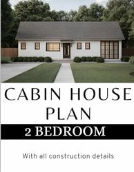 Modern Cabin House Plan: 2 Bedroom & 2 bathroom House: With all construction details