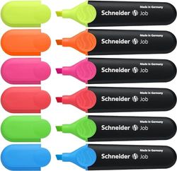 Schneider Job 150 Highlighters - Assorted Colours (Wallet of 6)