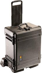PELI Watertight Mobility Case 1620M With Retractable Extension Handle and Heavy Duty Wheels, IP57 Water- and Dustproof, 167L Capacity, Made in US, No Foam, Black