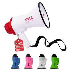 Pyle Megafoon Luidspreker - PA Bullhorn - Luidsprekerhoorn - Draagbare Luidspreker met Sirene - 30 Watt Stemopnamefunctie - Ideaal voor Voetbal, Hockey, Basketbal, Coaches