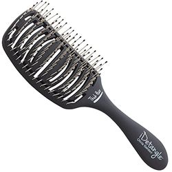 Olivia Garden iDetangle Brosse Démêlante pour Cheveux Epais - Démêle sans douleur, Brosse Flexible Ventilée, Forme Doublement Courbée