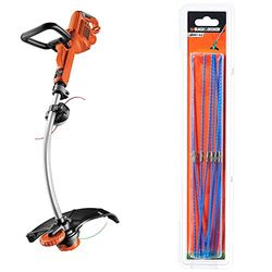 BLACK+DECKER Coupe-Bordures Filaire 900W, Coupe-Bordures Electrique 35 cm & Lignes de Rechange pour Coupe-Bordures, Lignes de Taille-Bordures pour Usage Intensif, 10 x 3 mm de Lignes, A6487-XJ