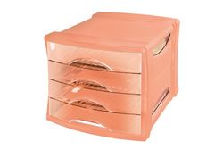Esselte Europost 4 Drawer Cabinet - Transparent Peach
