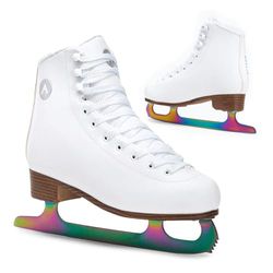 ATTABO Patins Artistiques Lily pour Femme Couleur Blanc Taille 40 UE Patins Niveau Intermédiaire Fermeture à Lacets Soutien Ferme de la Cheville