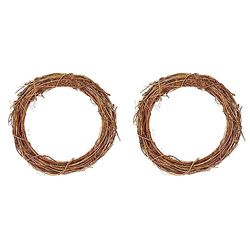 Baker Ross AV883 Natural Rattan Wreaths, Perfect for Seasonal Displays, Decorate with Pine Cones, Berries, Pine Branches and More, Eco Friendly Material (Pack of 4), diameter approx 20-21cm