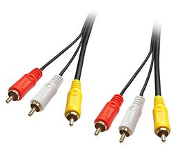 Lindy 35695 cable de audio 10 m 3 x RCA Multicolor - Cables de audio (3 x RCA, Macho, 3 x RCA, Macho, 10 m, Multicolor)