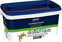 BOSTIK Cola de papel pintado rosa, cola papel de parede parede, adesivo para papel de parede, acabamento final transparente, todos os tipos de papéis de parede, resistente à humidade, pronto a usar,