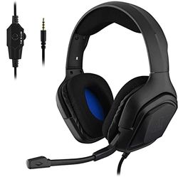 THE G-LAB Korp COBALT Cuffie da Gaming PS4 - Microfono Cuffie Stereo, Ultra Leggero, Cuffie per Basso Elettrico - Mic Jack da 3,5 mm per PC PS4 PS5 Xbox One Mac Nintendo Switch Smartphone (Nero)