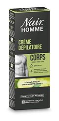 NAIR - Gel-Crema Depilatoria Corpo Uomo Estratto di Avocado, per Qualsiasi Tipo di pelosità, Efficace & Indolore, Tubo da 200ml e spatola