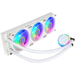 Cooler Master MasterLiquid PL360 Flux White edition CPU Liquid Cooler - AIO Water Cooling System, 3 x 120mm Fans, 360mm Radiator, ARGB Gen 2 Controller Included - AMD & Intel Compatible, White