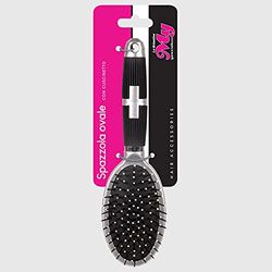 La Briantina Brosse à cheveux ovale démêlante et massage pour cheveux lisses et soyeux avec coussinet