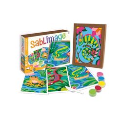 Sentosphère 3908819 Sablimage, Sandbilder-Mal-Set für Kinder, Motiv Reptilien und Frosch, DIY Bastelset, Kreativset, Sandmalset ab 4 Jahren