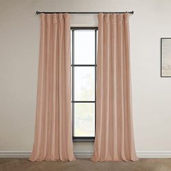 HPD Half Price Drapes Heritage pluche fluwelen gordijnen 244 cm lange kamer verduisterende gordijnen voor slaapkamer en woonkamer 127 x 244 cm (b x l), (1 paneel), perzikbloesem