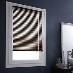 madecostore Aluminium Venetian Blind 25 mm without Drilling – Chocolate – L37 x H150 cm