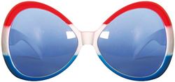 CREATIVE Lunettes Fantaisie en Plastique Rouge Blanc et Bleu pour déguisement