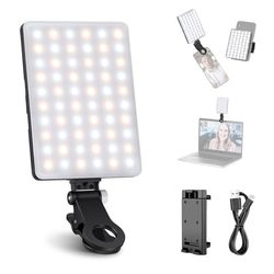 Neewer Lampe LED pour Smartphone, 3 Modes d'Éclairage, Luminosité Réglable, Batterie Lithium Rechargeable 2000mAh Intégrée et Support Clip pour Smartphone, Compatible avec iPhone Samsung Huawei etc.