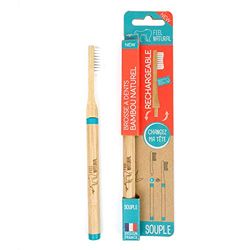 Brosse à dents tête interchangeable et vissable en bambou Feel Natural - Souple