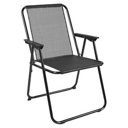 HOME DECO FACTORY, HDO0347, Zwarte klapstoel Pm M8, Meubels, Tuinmeubelen, Buitenzit, 51x75x60 cm, Zithoogte 36 cm, UV-behandeling - Stof, Zwart