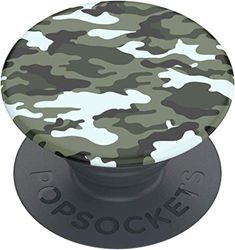 PopSockets: PopGrip Basic - Soporte y Agarre para Teléfonos Móviles y Tablets [Top No Intercambiable] - Dark Green Camo