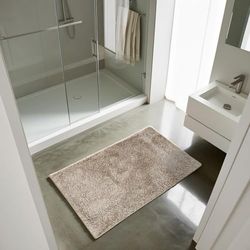 Comart - Tapis de Bain Faith - Tapis rectangulaire 45 x 75 cm - Doux et Moelleux - Poils Moyens - Séchage Rapide et résistant à l'eau - Antidérapant - Lavable en Machine - Beige/Marron