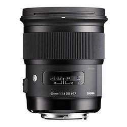Sigma 50 mm F/1,4 - Alvo para Nikon (50 mm, f/1,4, zoom ótico 1x, 77 mm), cor preta