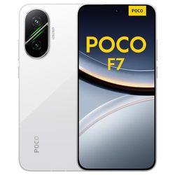 POCO F7 Smartphone, 12+512GB, White, Flagship Snapdragon® 8s Gen 4, 6500mAh battery, 50MP Sony camera with OIS, 6.83" 1.5K 120Hz AMOLED display (No power adapter included)