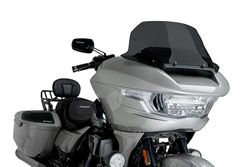 Puig 22108F High-Road Touring Windshield– Aerodynamic Protection and Sleek Design for Harley Davidson Road Glide FLTRX 2024, Dark smoked