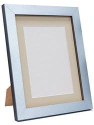 Q7 Picture Photo Frame, Silver with Light Grey Mount, 14 x 11 Image Size 10 x 8 Inch