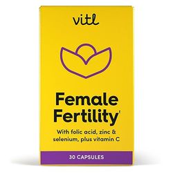 Vitl Female Fertility Supplement - 30 Vegan Capsules - includes Folic Acid, Vitamin B12 & Zinc - Formulated with 17 Essential Nutrients & Vitamins - Conception Support for Women - 1 Month Supply
