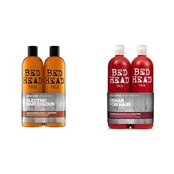 Bed Head by Tigi Colour Goddess shampooing et après-shampooing pour cheveux colorés, lot de 2x750 ml & Urban Antidotes Resurrection, shampooing et après-shampooing pour cheveux abîmés, lot de 2x750 ml