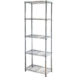 Kit Closet 2060010002 - metallhylla med 5 hyllor, krom, 180 x 60 x 35