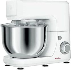 MOULINEX ROBOT PATISSIER ESSENTIAL QA150110 Multifunctionele robot, 800 W, 6 snelheden, roestvrijstalen kom, 4,8 l, set voor gebak, kneedgarde, handmixer
