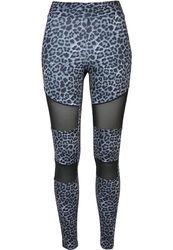 Urban Classics Tech Mesh AOP Leggings voor dames, yogabroek, Snowleo, S